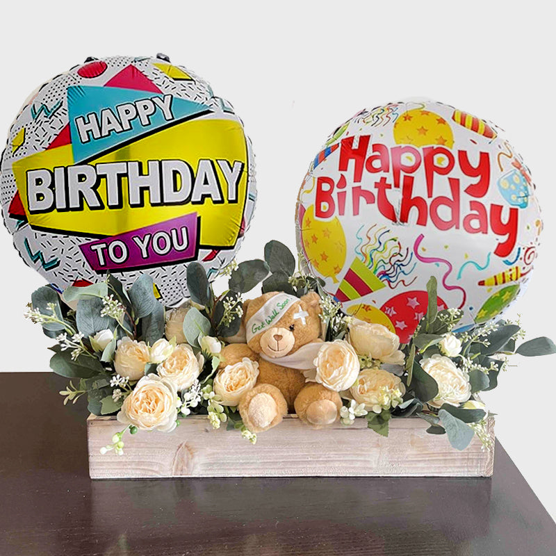 Balloon and Flower Arrangement