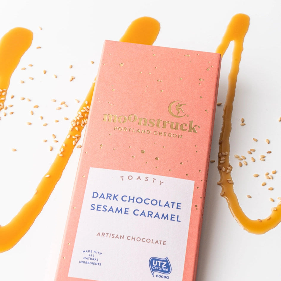 Moonstruck Chocolate: Dark Chocolate Sesame Caramel