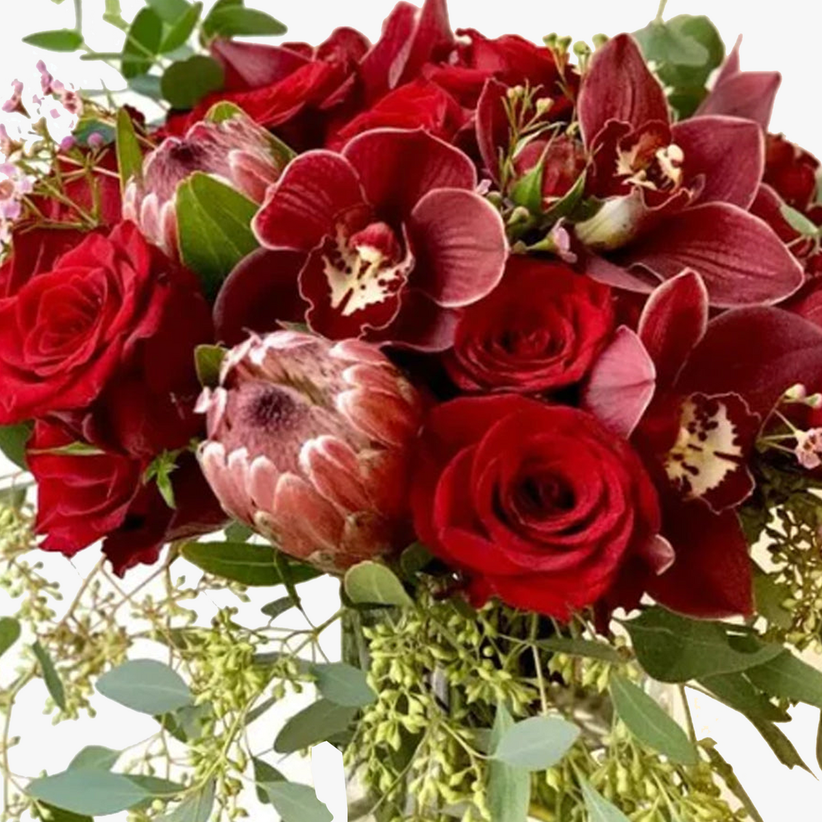 Special Red Roses Orchids